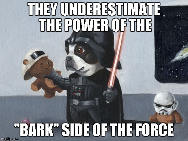 THEY UNDERESTIMATE THE POWER OF THE "BARK" SIDE OF THE FORCE | made w/ Imgflip meme maker