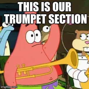 No Patrick Meme | THIS IS OUR TRUMPET SECTION | image tagged in memes,no patrick | made w/ Imgflip meme maker