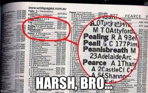 HARSH, BRO... | made w/ Imgflip meme maker