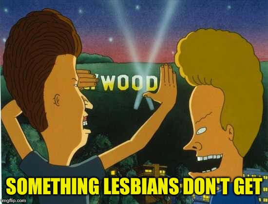 Something lesbians don't get | SOMETHING LESBIANS DON'T GET | image tagged in funny memes,beavis and butthead | made w/ Imgflip meme maker