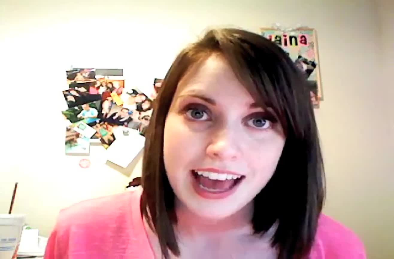 High Quality Overly Attached Girlfriend Laina Morris pink shirt Blank Meme Template