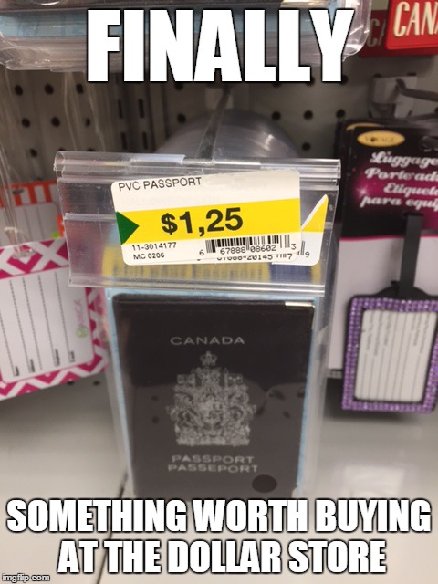 I love dollar stores... | FINALLY SOMETHING WORTH BUYING AT THE DOLLAR STORE | image tagged in memes,passport control,dollar store | made w/ Imgflip meme maker