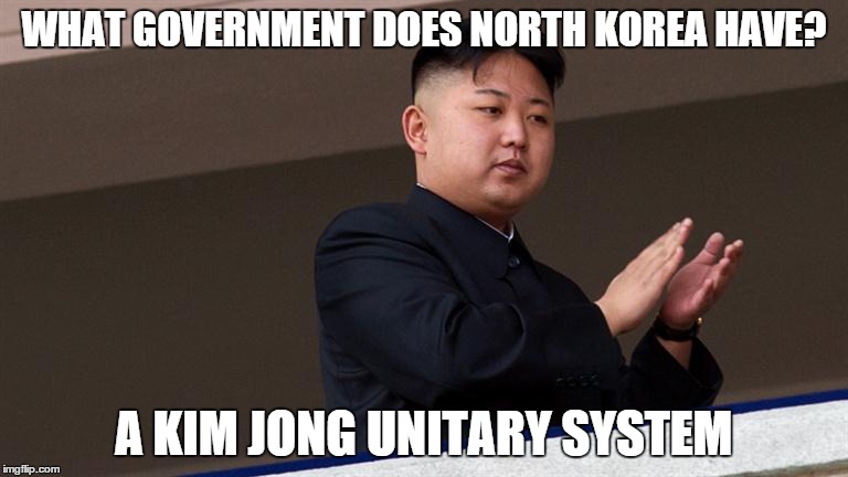 WHAT GOVERNMENT DOES NORTH KOREA HAVE? A KIM JONG UNITARY SYSTEM | image tagged in kim jong un,memes | made w/ Imgflip meme maker
