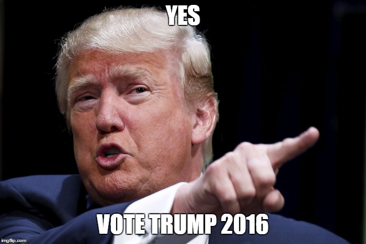 Trumpy | YES VOTE TRUMP 2016 | image tagged in trumpy | made w/ Imgflip meme maker