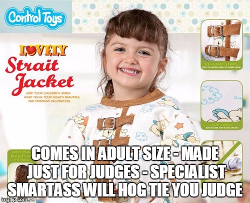 COMES IN ADULT SIZE - MADE JUST FOR JUDGES - SPECIALIST SMARTASS WILL HOG TIE YOU JUDGE | image tagged in judicial education | made w/ Imgflip meme maker