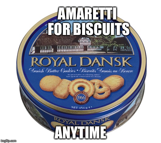 Cookie pun | AMARETTI FOR BISCUITS ANYTIME | image tagged in christmas cookies | made w/ Imgflip meme maker