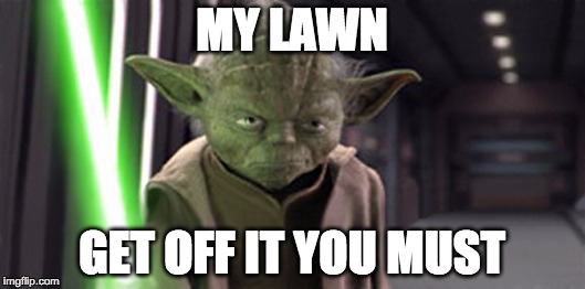 Angry Yoda | MY LAWN GET OFF IT YOU MUST | image tagged in angry yoda | made w/ Imgflip meme maker