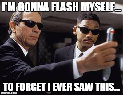 mib | I'M GONNA FLASH MYSELF... TO FORGET I EVER SAW THIS... | image tagged in mib | made w/ Imgflip meme maker