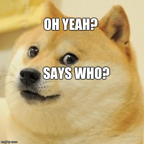 Doge Meme | OH YEAH? SAYS WHO? | image tagged in memes,doge | made w/ Imgflip meme maker
