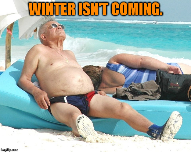 WINTER ISN'T COMING. | image tagged in winter,sun | made w/ Imgflip meme maker