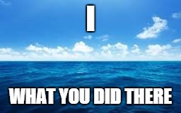 i sea what you did there | I WHAT YOU DID THERE | image tagged in bad pun | made w/ Imgflip meme maker