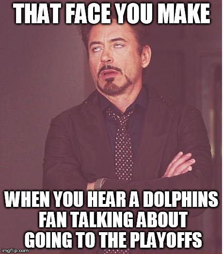 Some people can't let go of their delusions... | THAT FACE YOU MAKE WHEN YOU HEAR A DOLPHINS FAN TALKING ABOUT GOING TO THE PLAYOFFS | image tagged in memes,face you make robert downey jr,miami dolphins | made w/ Imgflip meme maker