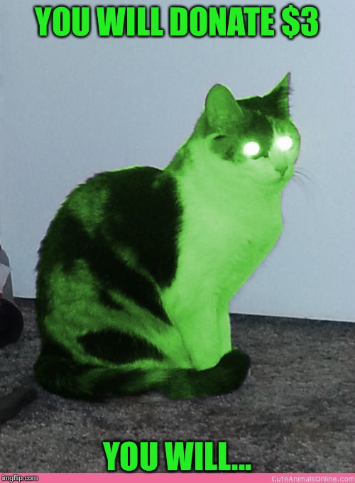 Hypno Raycat | YOU WILL DONATE $3 YOU WILL... | image tagged in hypno raycat | made w/ Imgflip meme maker