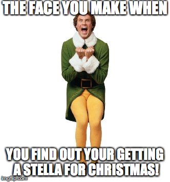 THE FACE YOU MAKE WHEN YOU FIND OUT YOUR GETTING A STELLA FOR CHRISTMAS! | made w/ Imgflip meme maker