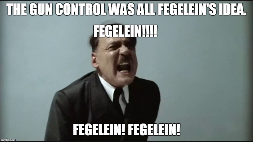 THE GUN CONTROL WAS ALL FEGELEIN'S IDEA. FEGELEIN! FEGELEIN! FEGELEIN!!!! | made w/ Imgflip meme maker