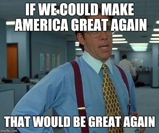 That Would Be Great | IF WE COULD MAKE AMERICA GREAT AGAIN THAT WOULD BE GREAT AGAIN | image tagged in memes,that would be great | made w/ Imgflip meme maker