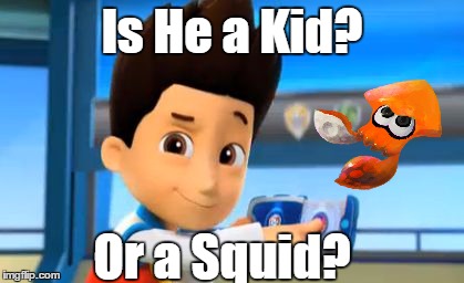What is He? | Is He a Kid? Or a Squid? | image tagged in press the button,splatoon | made w/ Imgflip meme maker