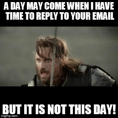 But it is not this day! | A DAY MAY COME WHEN I HAVE TIME TO REPLY TO YOUR EMAIL BUT IT IS NOT THIS DAY! | image tagged in but it is not this day | made w/ Imgflip meme maker