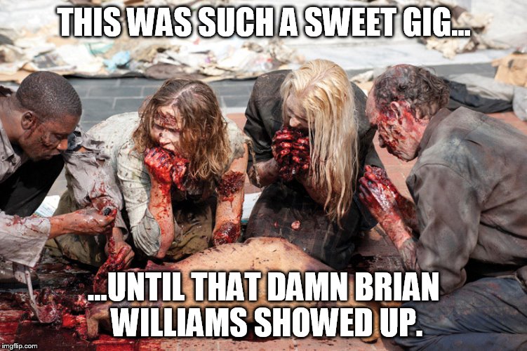 THIS WAS SUCH A SWEET GIG... ...UNTIL THAT DAMN BRIAN WILLIAMS SHOWED UP. | made w/ Imgflip meme maker