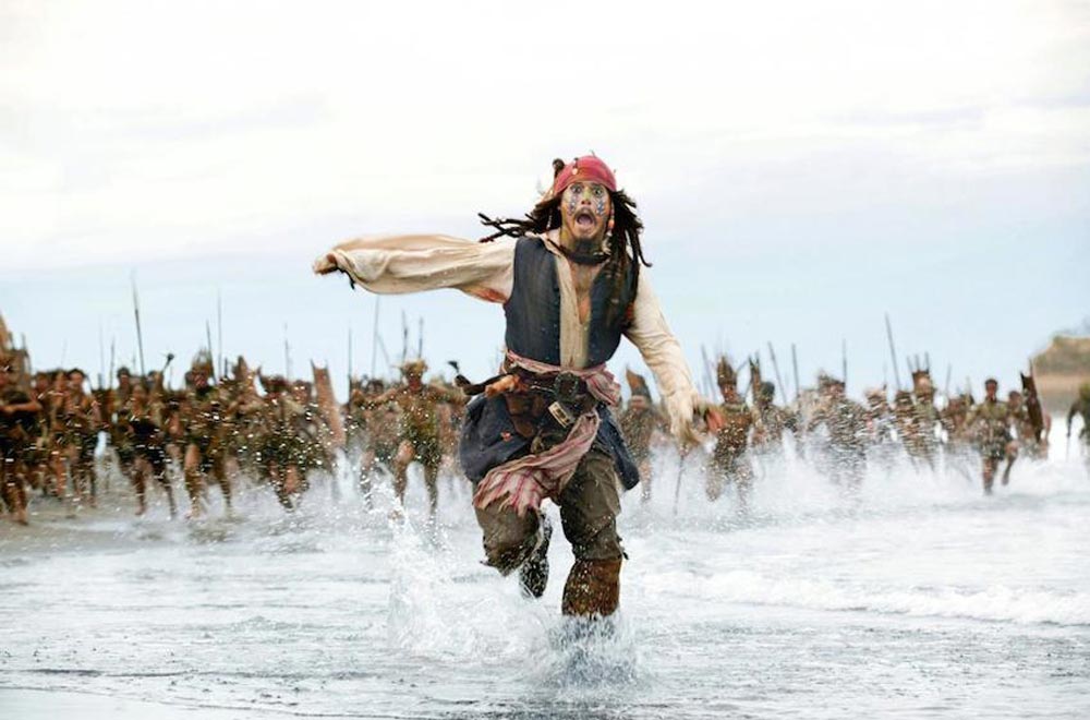 Jack sparrow running for his life  Blank Meme Template