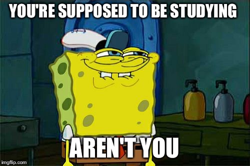 Don't You Squidward Meme | YOU'RE SUPPOSED TO BE STUDYING AREN'T YOU | image tagged in memes,dont you squidward | made w/ Imgflip meme maker