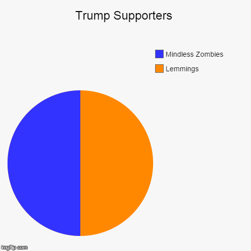Trump Supporters | Lemmings, Mindless Zombies | image tagged in funny,pie charts | made w/ Imgflip chart maker