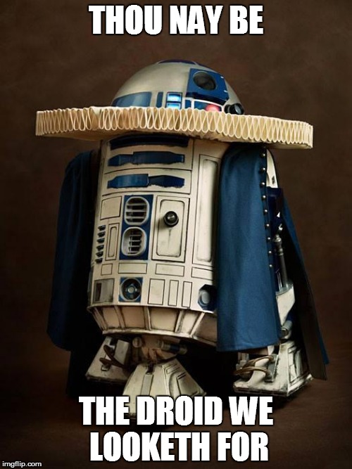 THOU NAY BE THE DROID WE LOOKETH FOR | image tagged in star wars,joseph ducreux | made w/ Imgflip meme maker