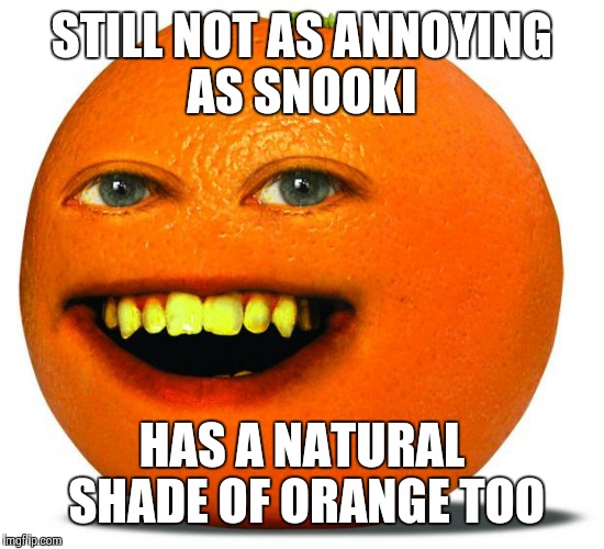 Jersey shore kills brain cells | STILL NOT AS ANNOYING AS SNOOKI HAS A NATURAL SHADE OF ORANGE TOO | image tagged in annoying orange | made w/ Imgflip meme maker