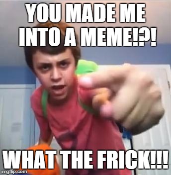 SammyClassicSonicFan Pointing at the camera | YOU MADE ME INTO A MEME!?! WHAT THE FRICK!!! | image tagged in sammyclassicsonicfan pointing at the camera | made w/ Imgflip meme maker