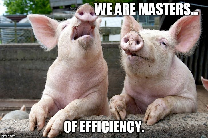 WE ARE MASTERS... OF EFFICIENCY. | made w/ Imgflip meme maker