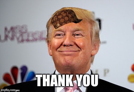 Donald trump approves | THANK YOU | image tagged in donald trump approves,scumbag | made w/ Imgflip meme maker