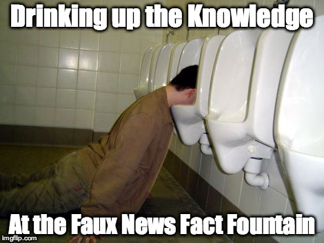 Fox News Fact Fountain | Drinking up the Knowledge At the Faux News Fact Fountain | image tagged in fox news,kool-aid,fountain | made w/ Imgflip meme maker