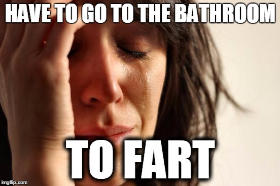 First World Problems Meme | HAVE TO GO TO THE BATHROOM TO FART | image tagged in memes,first world problems,AdviceAnimals | made w/ Imgflip meme maker