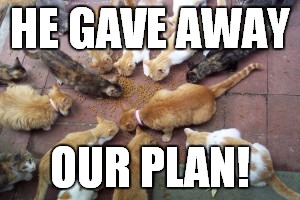 HE GAVE AWAY OUR PLAN! | made w/ Imgflip meme maker