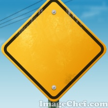 High Quality Yellow Road Sign Blank Meme Template
