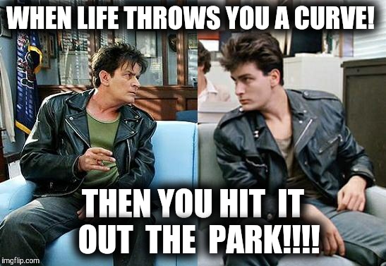 WHEN LIFE THROWS YOU A CURVE! THEN YOU HIT  IT  OUT  THE  PARK!!!! | image tagged in poor choice | made w/ Imgflip meme maker
