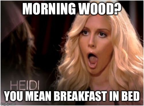 So Much Drama Meme | MORNING WOOD? YOU MEAN BREAKFAST IN BED | image tagged in memes,so much drama | made w/ Imgflip meme maker