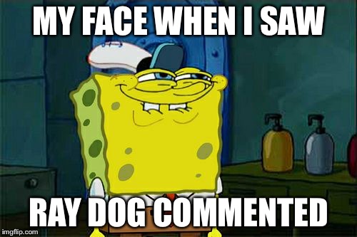 Don't You Squidward Meme | MY FACE WHEN I SAW RAY DOG COMMENTED | image tagged in memes,dont you squidward | made w/ Imgflip meme maker
