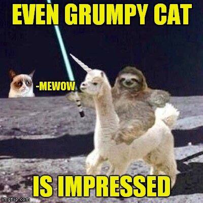 EVEN GRUMPY CAT IS IMPRESSED -MEWOW | made w/ Imgflip meme maker