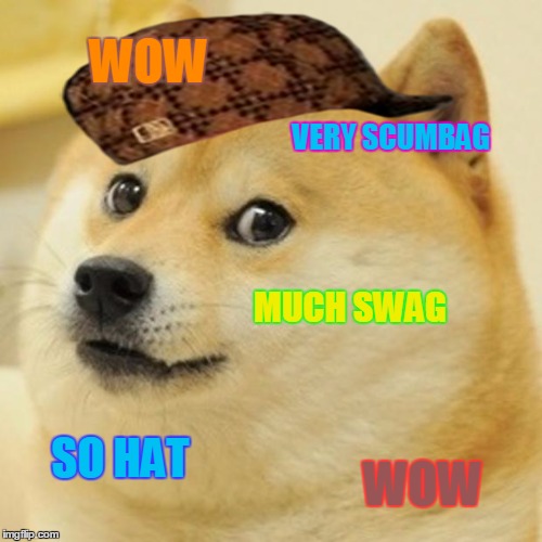 Doge Meme | WOW VERY SCUMBAG MUCH SWAG SO HAT WOW | image tagged in memes,doge,scumbag | made w/ Imgflip meme maker
