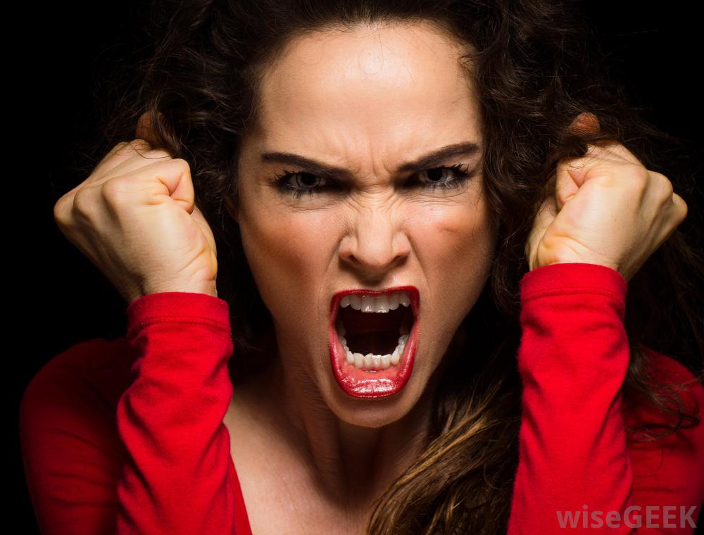 High Quality raged woman in red screaming Blank Meme Template