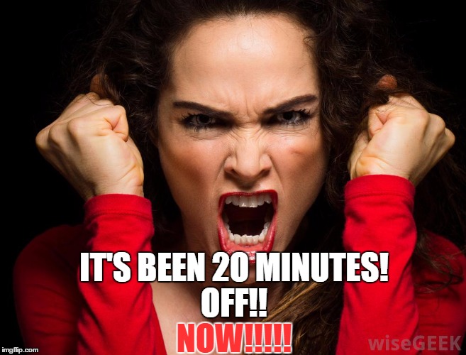 My wife wanted me to go out tonight...just one more meme submission... | IT'S BEEN 2O MINUTES! OFF!! NOW!!!!! | image tagged in raged woman in red screaming,mad,angry woman,imgflip,meme,submission | made w/ Imgflip meme maker