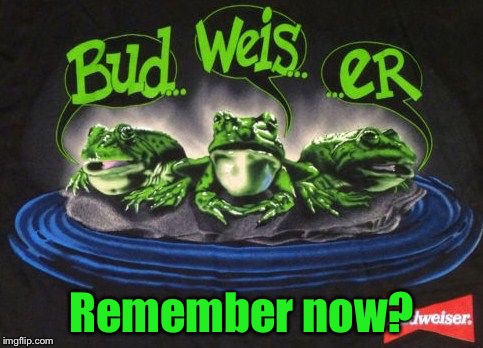 Budweiser  | Remember now? | image tagged in budweiser  | made w/ Imgflip meme maker