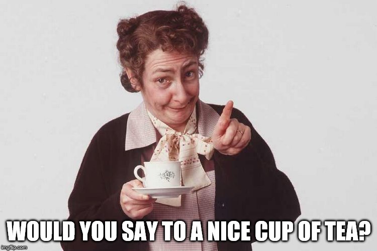 WOULD YOU SAY TO A NICE CUP OF TEA? | made w/ Imgflip meme maker