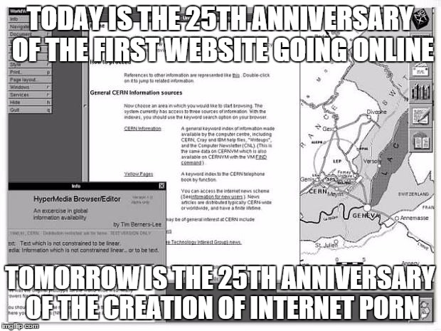 New study shows only 20% of the internet is "regular internet' | TODAY IS THE 25TH ANNIVERSARY OF THE FIRST WEBSITE GOING ONLINE TOMORROW IS THE 25TH ANNIVERSARY OF THE CREATION OF INTERNET P0RN | image tagged in memes,funny,internet | made w/ Imgflip meme maker