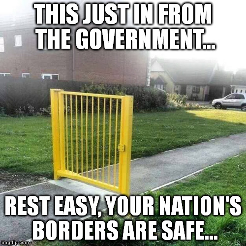 Gun control illustrated | THIS JUST IN FROM THE GOVERNMENT... REST EASY, YOUR NATION'S BORDERS ARE SAFE... | image tagged in gun control illustrated | made w/ Imgflip meme maker