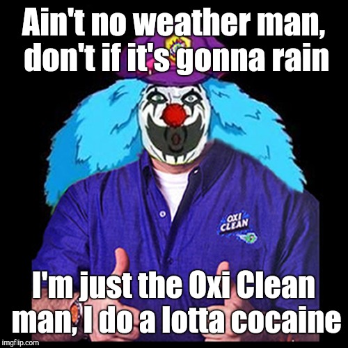 Dr. Billzo, The Rock And Roll Saleman | Ain't no weather man, don't if it's gonna rain I'm just the Oxi Clean man, I do a lotta cocaine | image tagged in dethklok,metalocalypse,billy mays | made w/ Imgflip meme maker