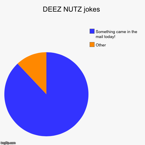 DEEZ NUTZ jokes | Other, Something came in the mail today! | image tagged in funny,pie charts | made w/ Imgflip chart maker