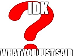 IDK WHAT YOU JUST SAID | made w/ Imgflip meme maker