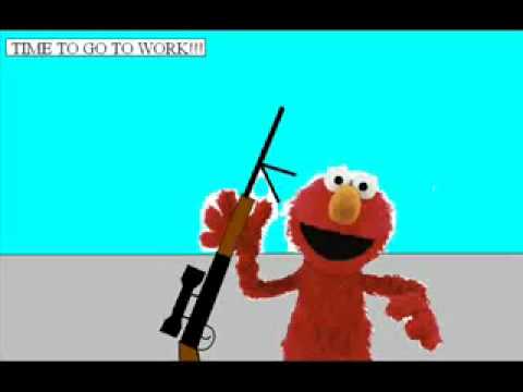 High Quality Elmo with Rifle Blank Meme Template
